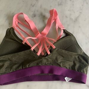 Stylish Olive and Pink Sports Bra